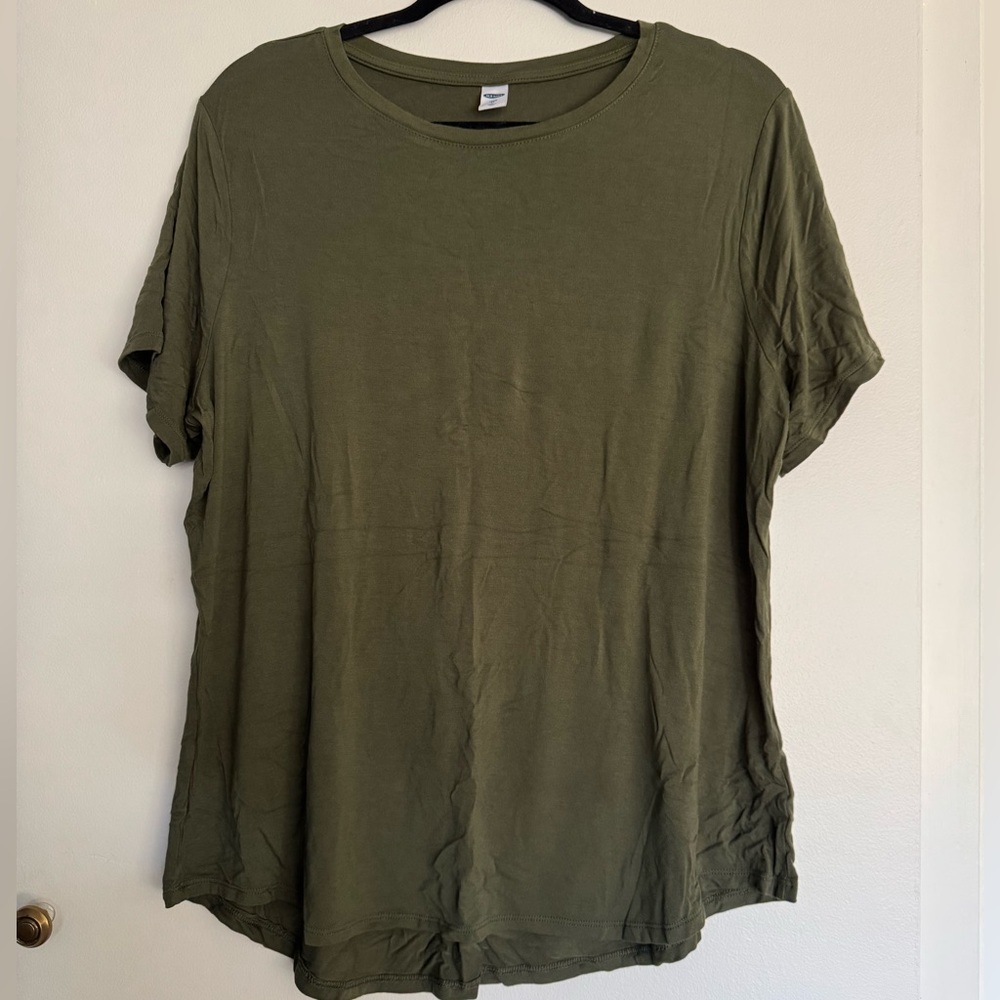 Old Navy Women’s Short Sleeve Shirt Olive Green XL